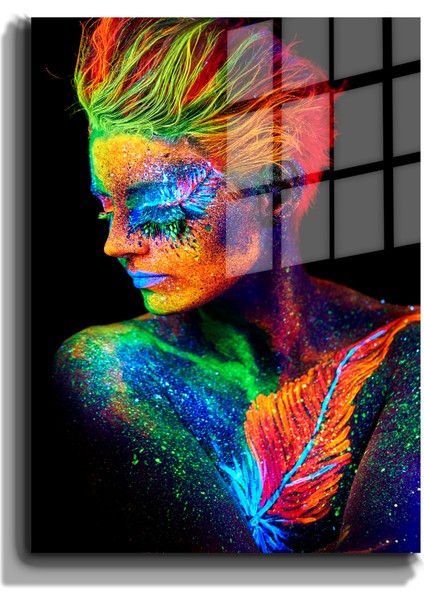 Creative Fashion 3D Dekoratif Baskı Cam Tablo 01