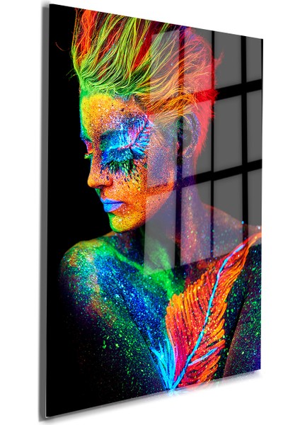 Creative Fashion 3D Dekoratif Baskı Cam Tablo 01
