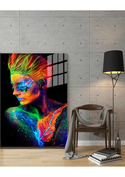 Creative Fashion 3D Dekoratif Baskı Cam Tablo 01