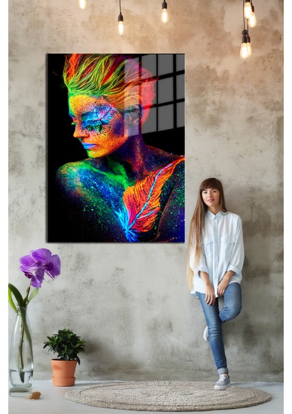 Creative Fashion 3D Dekoratif Baskı Cam Tablo 01