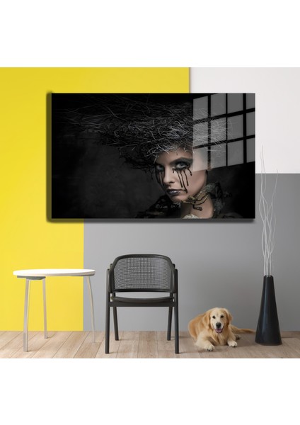 Creative Fashion 3D Dekoratif Baskı Yatay Cam Tablo 01 fırsatları