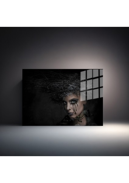 Creative Fashion 3D Dekoratif Baskı Yatay Cam Tablo 01 indirimleri