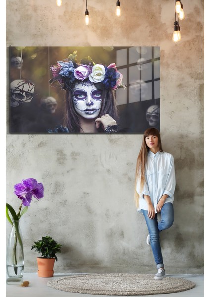 Creative Fashion 3D Dekoratif Baskı Yatay Cam Tablo 01