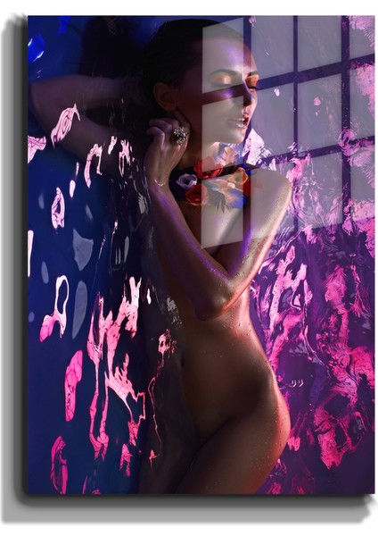 Creative Fashion 3D Dekoratif Baskı Cam Tablo 01