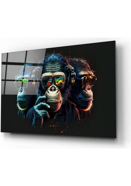 Üç Maymunlar Cam Tablo | Hediyelik, Dekoratif, Ofis, Mutfak fiyatları