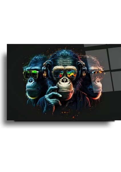 Üç Maymunlar Cam Tablo | Hediyelik, Dekoratif, Ofis, Mutfak modelleri