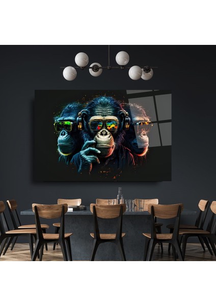 Üç Maymunlar Cam Tablo | Hediyelik, Dekoratif, Ofis, Mutfak indirimleri