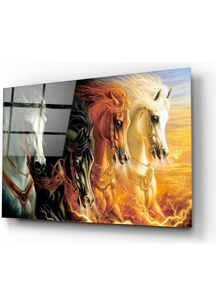 Koşan Atlar Cam Tablo | Hediyelik, Dekoratif, Ofis, Mutfak fiyatları