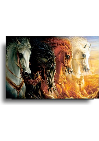 Koşan Atlar Cam Tablo | Hediyelik, Dekoratif, Ofis, Mutfak modelleri