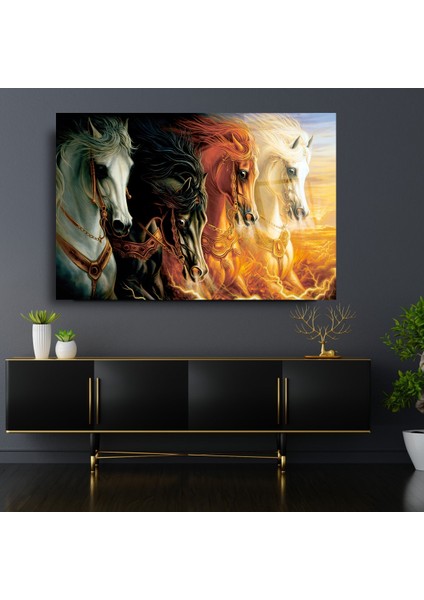 Koşan Atlar Cam Tablo | Hediyelik, Dekoratif, Ofis, Mutfak fırsatları