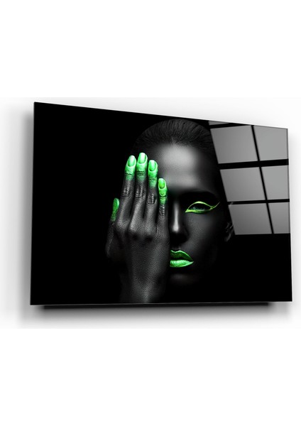 Neon Kadın Cam Tablo | Hediyelik, Dekoratif, Ofis, Mutfak