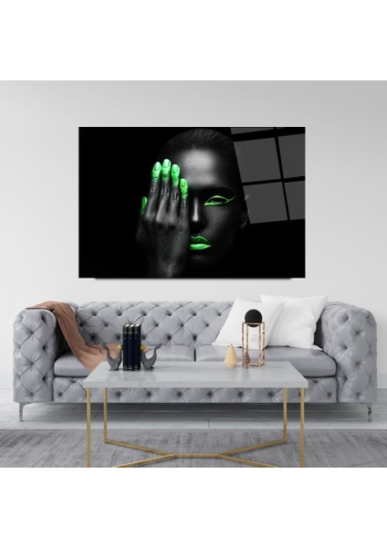Neon Kadın Cam Tablo | Hediyelik, Dekoratif, Ofis, Mutfak indirimleri