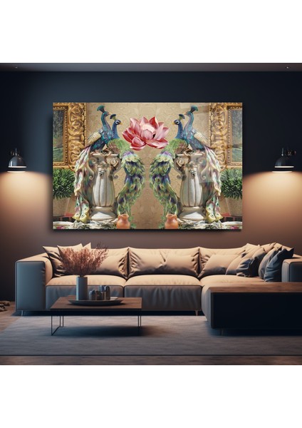 Tavus Kuşları Cam Tablo | Hediyelik, Dekoratif, Ofis, Mutfak indirimleri