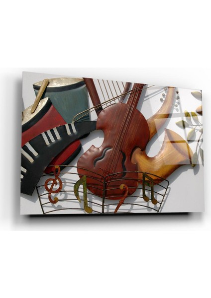Müzik Enstrümanları Cam Tablo | Hediyelik, Dekoratif, Ofis, Mutfak