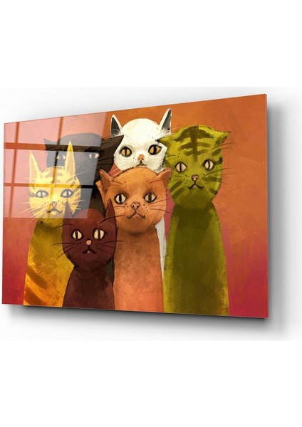Kediler Cam Tablo | Hediyelik, Dekoratif, Ofis, Mutfak fiyatları