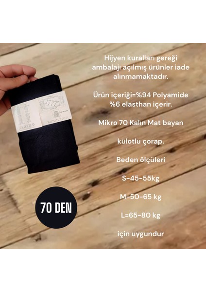 Kadın Külotlu Çorap 70 Denye Mat Kalın modelleri