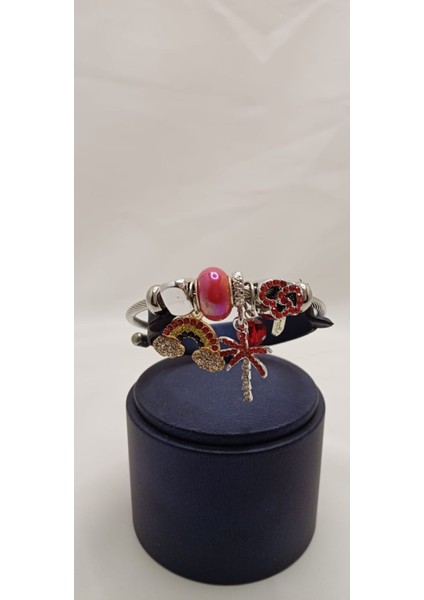 316 L Paslanmaz Çelik Kalpli -Yıldız -Gökkuşağı Çarmlı P/andora Bileklik modelleri