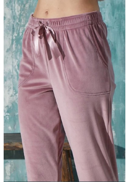 Kadın Fransız Kadife Yumuşak Bilek Manşetli/lastikli Cepli Joger Eşofman Tek Alt fiyatları