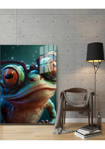 Eğlenceli Hayvanlar, Yapay Zeka Destekli, 3d Dekoratif Baskı Cam Tablo 231