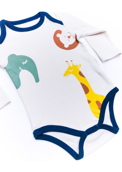Unisex Bebek %100 Pamuk Safari Baskılı Çoraplı Kahverengi Zıbın Takım fırsatları