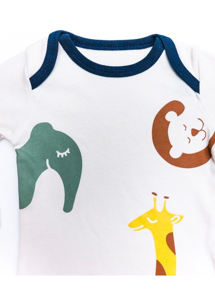 Unisex Bebek %100 Pamuk Safari Baskılı Çoraplı Kahverengi Zıbın Takım fiyatları
