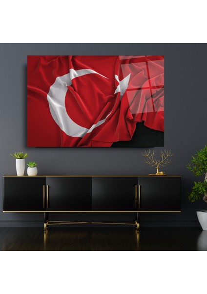Türk Bayrağı Cam Tablo | , Dekoratif, Ofis, Mutfak