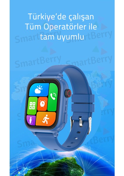 Z53 Görüntülü Görüşme Gps Wıfı Net Konum Gizli Dinleme Akıllı Çocuk Takip Saati Sim Kartlı - Siyah