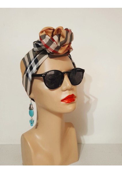 Telli Bandana Saç Aksesuarı Kadın Kumaş Toka