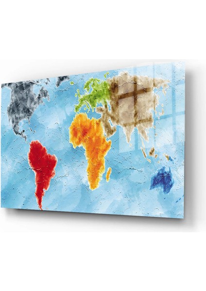 Harita/Maps 3d Dekoratif Baskı Cam Tablo 57