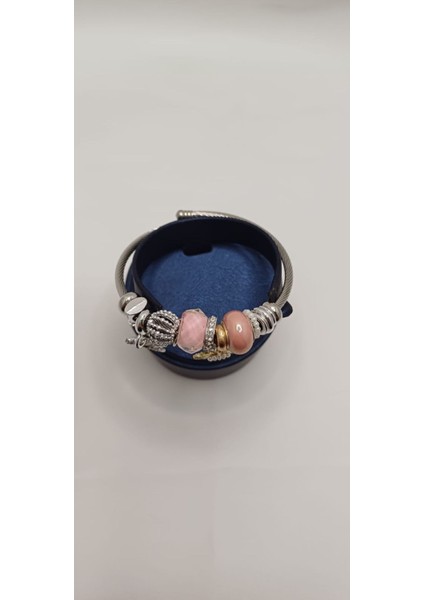 316 L Paslanmaz Çelik Silver Ayıcık-Güneş -Made Wıth Love Çarmlı Pandora Bileklik