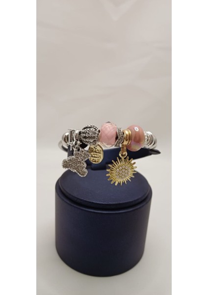 316 L Paslanmaz Çelik Silver Ayıcık-Güneş -Made Wıth Love Çarmlı Pandora Bileklik fırsatları