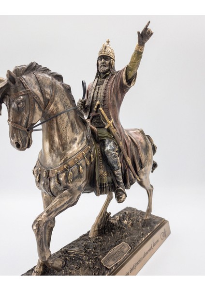 Tekno Trust Veronese Fatih Sultan Mehmet Figürü, Bronz El Boyaması, Dekoratif Heykel 28,5X11X29 cm