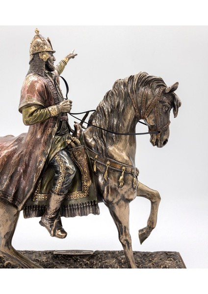 Tekno Trust Veronese Fatih Sultan Mehmet Figürü, Bronz El Boyaması, Dekoratif Heykel 28,5X11X29 cm
