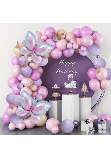 Kelebek Folyolu Balon Zincir Set