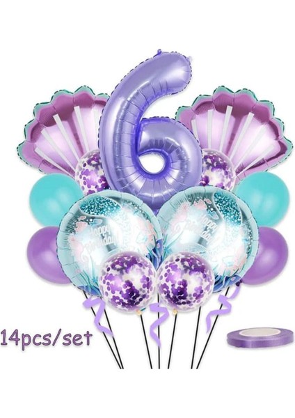 Deniz Kızı Temalı Yaş Balon Folyo Set