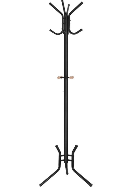 Rcr17b Sağlam Metal Elbise Askısı, Portmanto, Yüksekliği Yaklaşık 176 Cm Siyah