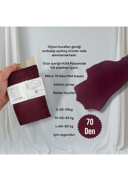 Kadın Külotlu Çorap 70 Denye Mat Kalın modelleri