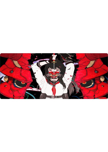 Oni Girl Gaming Mouse Pad 70X30 Mouse Pad Oyuncu Mause Pad Xxl Büyük Mousepad Kenar Dikişli Yıkanabilir Speed Mause Pad