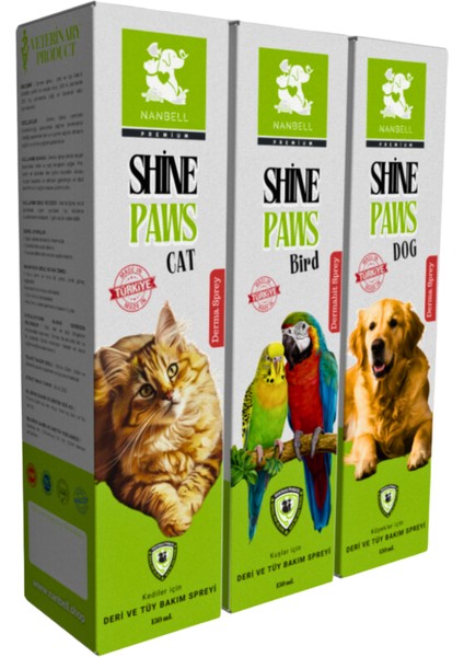 Shine Paws Derma Sprey For Dog - Köpekler Için Cilt Sağlığı ve Temizlik Spreyi