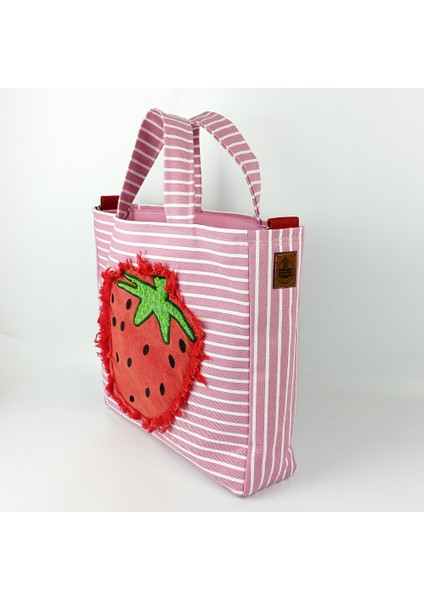 Woody Cord Çilekli Tasarım Büyük Boy Kanvas Tote Çanta indirimleri