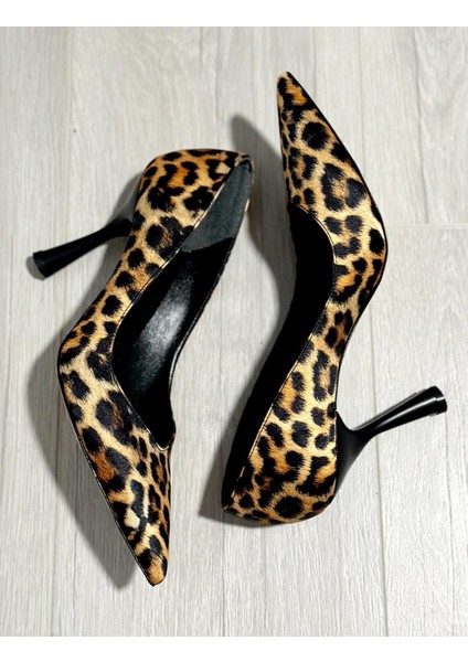 Kadın Saten Leopar Desen Klasik Stiletto fiyatları