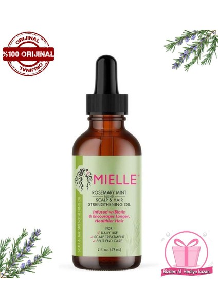 Organic Rosemary Mint Scalp Hair Strengthening Oil 59ML Güçlendirici Serum modelleri