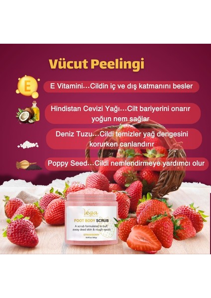 Body Scrub Arındırıcı Nemlendirici Vücut Peelingi Batık ve Çilek Karşıtı Bacak Onarıcı Vücut Peeling 2025