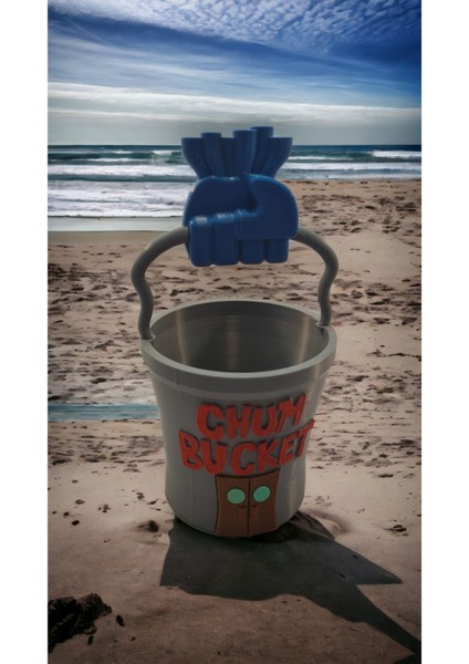 Lacivert Plankton Kalpli Figür ve Bucket Evi, Dekoratif ve Şık Tasarım
