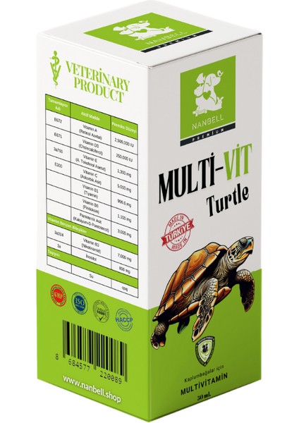 Multivit Turtle - Kaplumbağa Destekleyici Vitamin