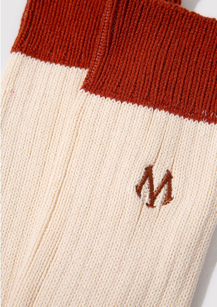 M Logo Baskılı Bej Bot Çorabı 0911640-81964 fiyatları