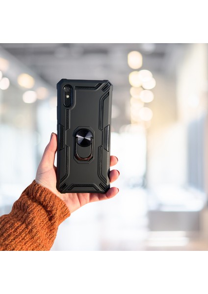 Xiaomi Redmi 9A Yüzüklü Standlı Tank Kılıf