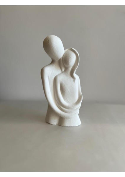 Siyah ve beyaz çiftli dekor biblo, 20 cm, beton malzeme, şık ve modern tarz fiyatları
