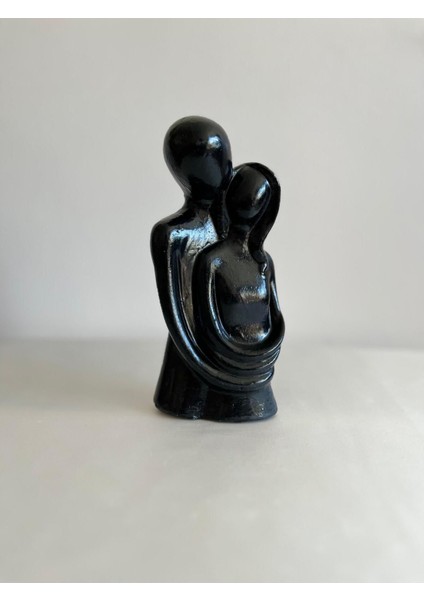 Siyah ve beyaz çiftli dekor biblo, 20 cm, beton malzeme, şık ve modern tarz modelleri