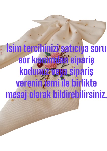 Fiyonk Toka Linen Keten Üzerine El Nakışı Işlemeli Hediyelik (KİSİSELLESTİRİLEBİLİR İSİM, HARF VB)